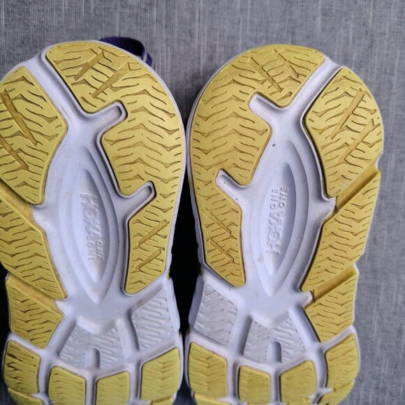 HOKA Infinite Womens Size 9.5 Neon Yellow Purple Athletic Running Shoes 1009649 - Picture 10 of 13